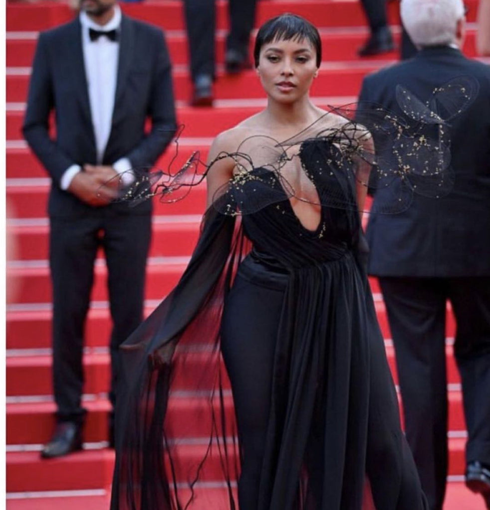 Jelenew x Stephane Rolland cycling pants-dress newlook is selected for the best in the 2022 Cannes Film Festival by Harper’s Bazaar