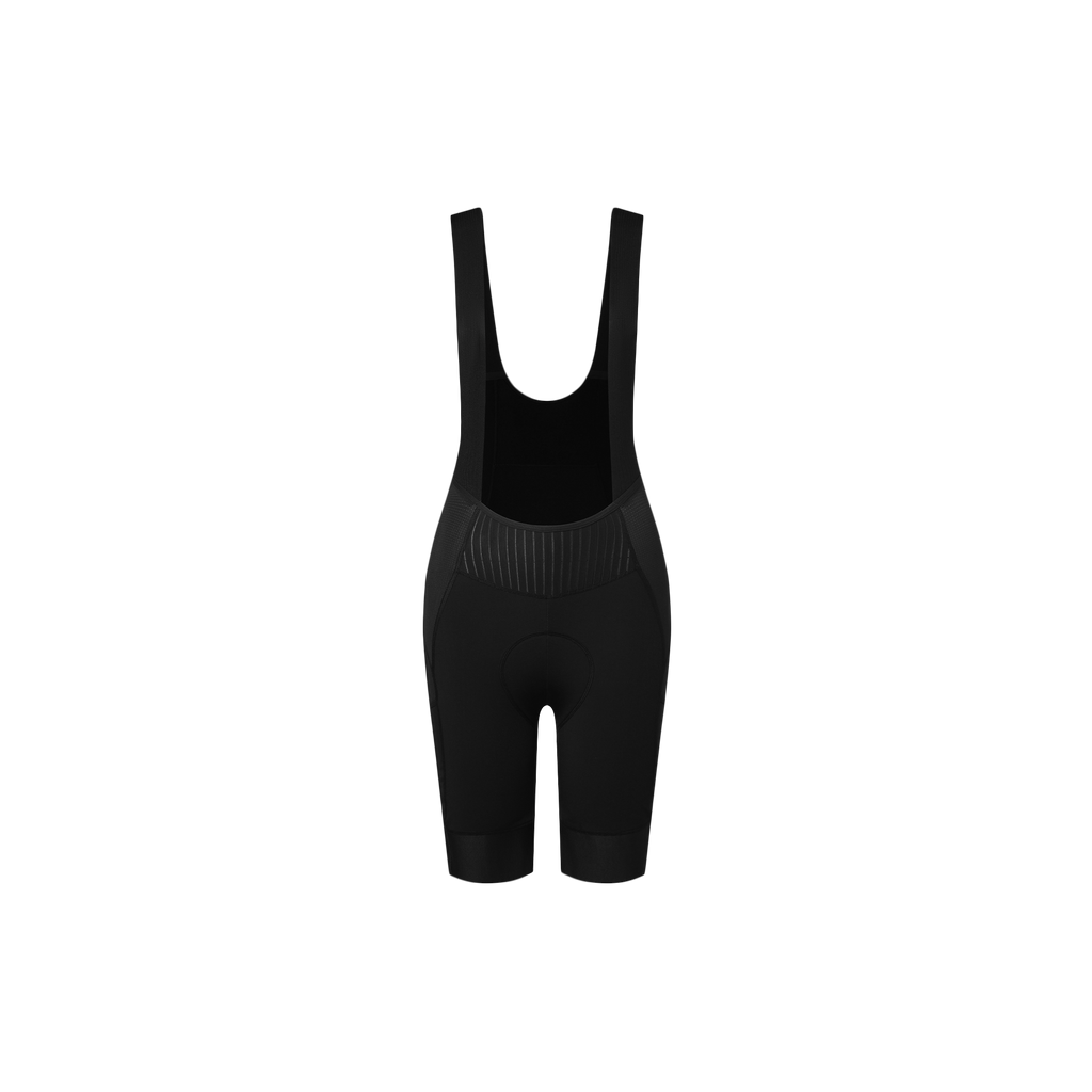 Jelenew Black High-rise Back Thermal Bib Shorts- Winter Warmth & Performance
