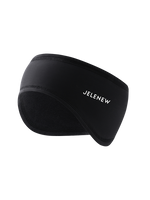 Black brushed logo headband by Jelenew for ear and forehead protection in cold weather