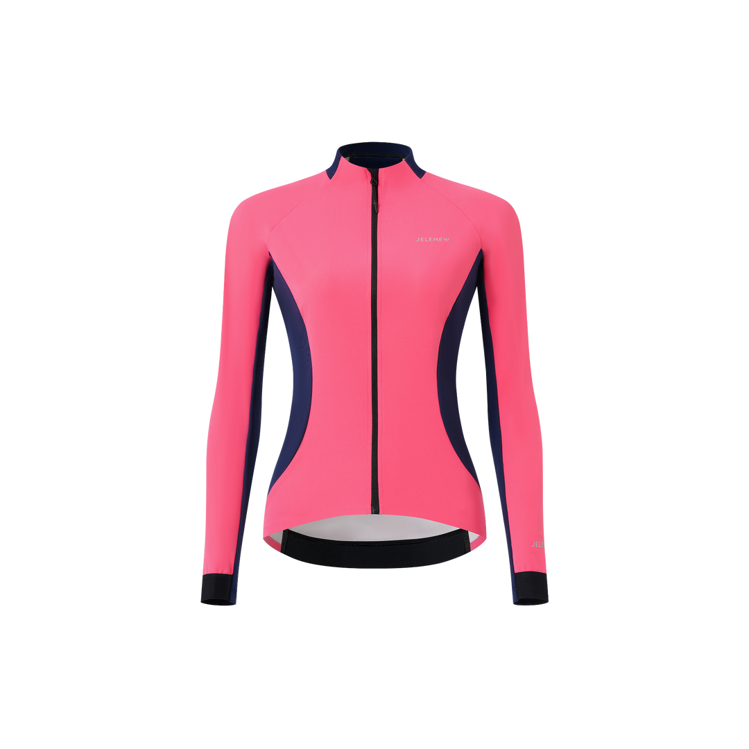 3L Core Rain Jacket pink and navy windproof splash-resistant cycling jacket for winter and rainy rides