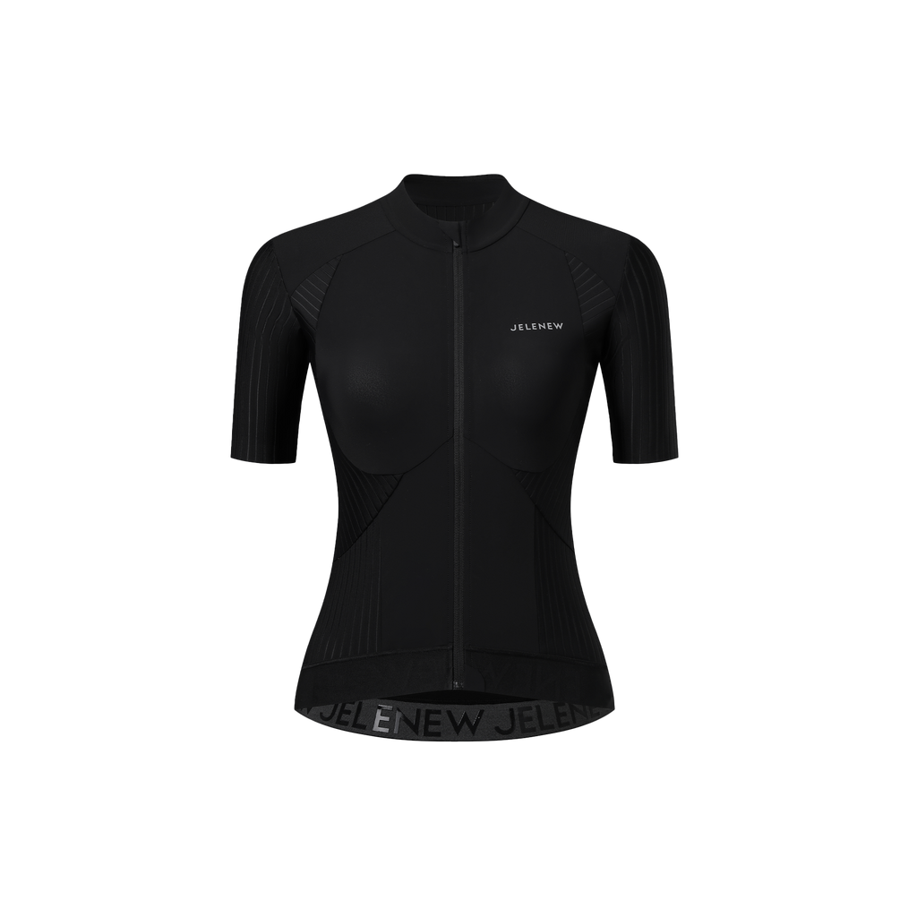 Plain black cycling jersey clearance