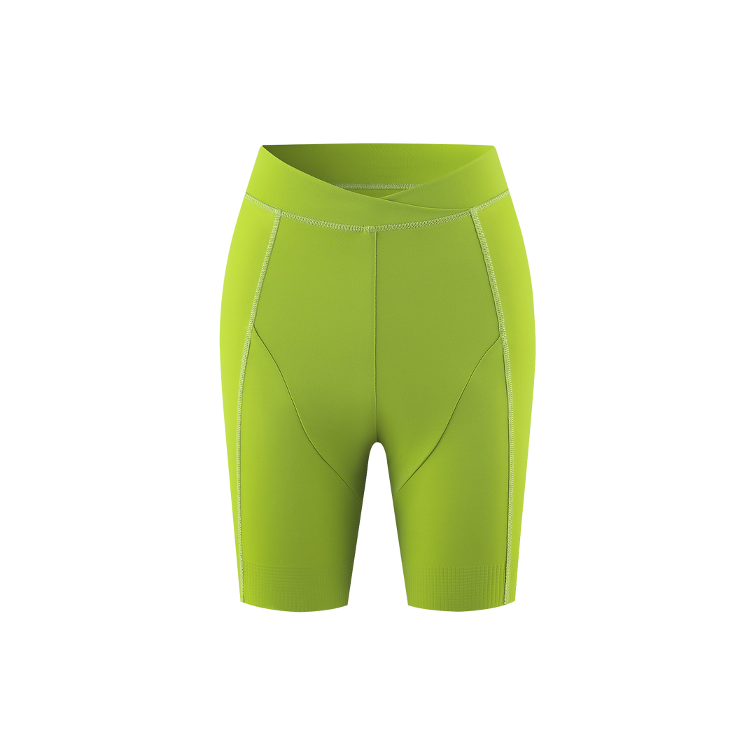 Seamless Cross Waist Cycling Shorts