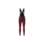 Y Back Thermal Brushed Bib Tights in burgundy with black straps for winter cycling warmth and low light visibility
