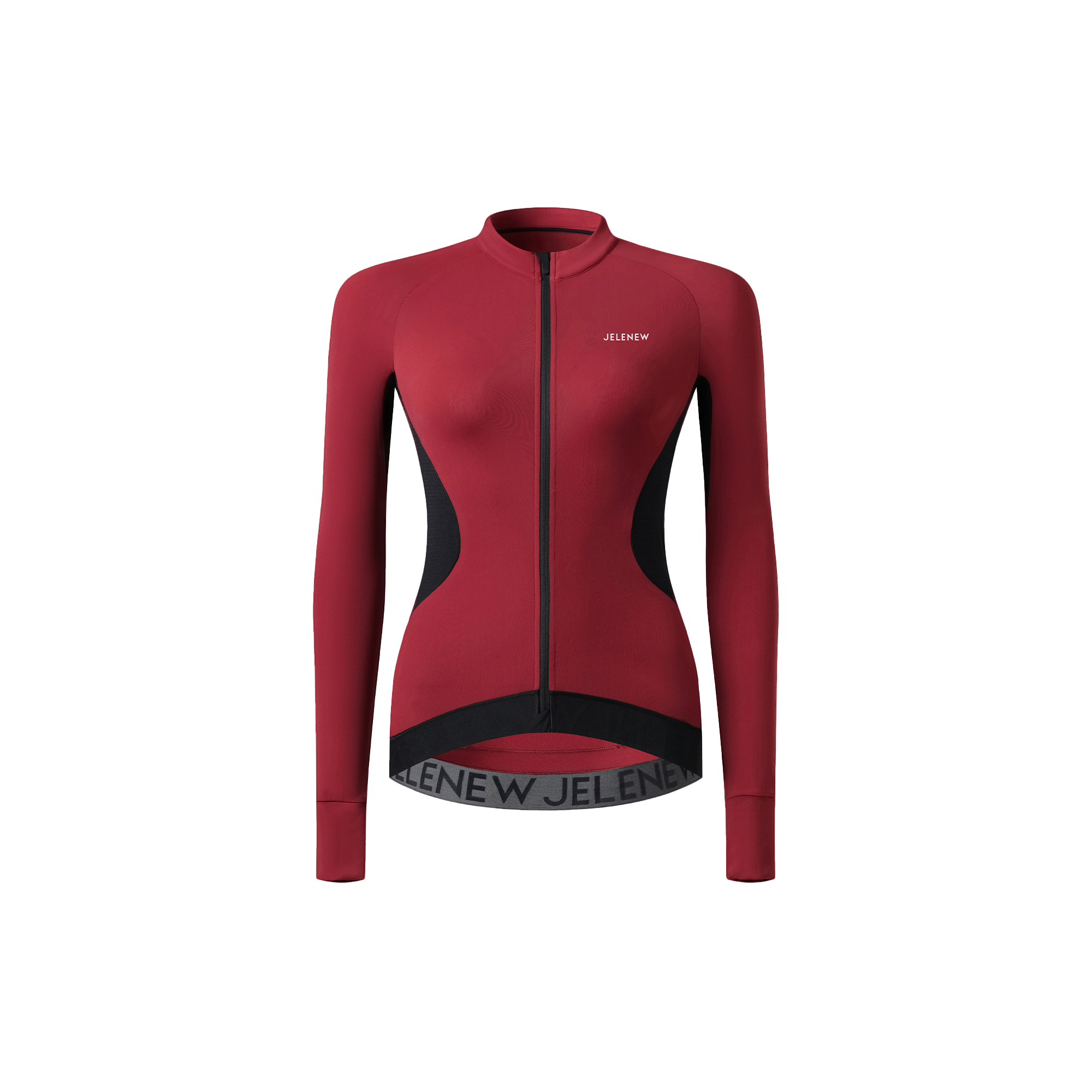 Jelenew Women s Long Sleeve Red Cycling Jersey Burgundy XXXXL