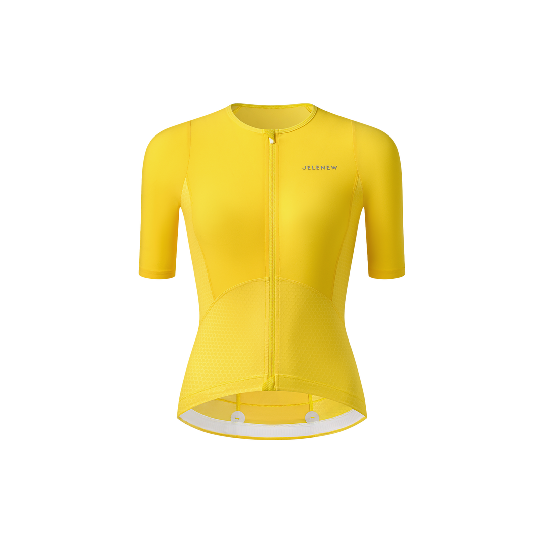 pedaled jersey Jelenew Pastel Pedal Pro Women's Cycling Short Sleeve Jersey, Citrine / 3XL