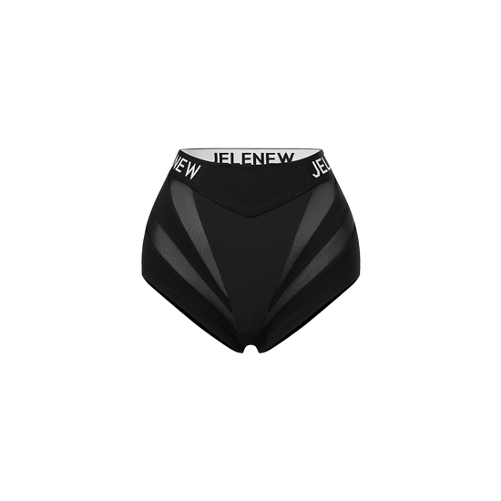 Padded Mini Shorts with Mesh Design
