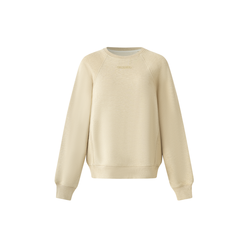 Essentials Cotton Crewneck beige relaxed fit cotton sweatshirt for comfort and freedom of movement