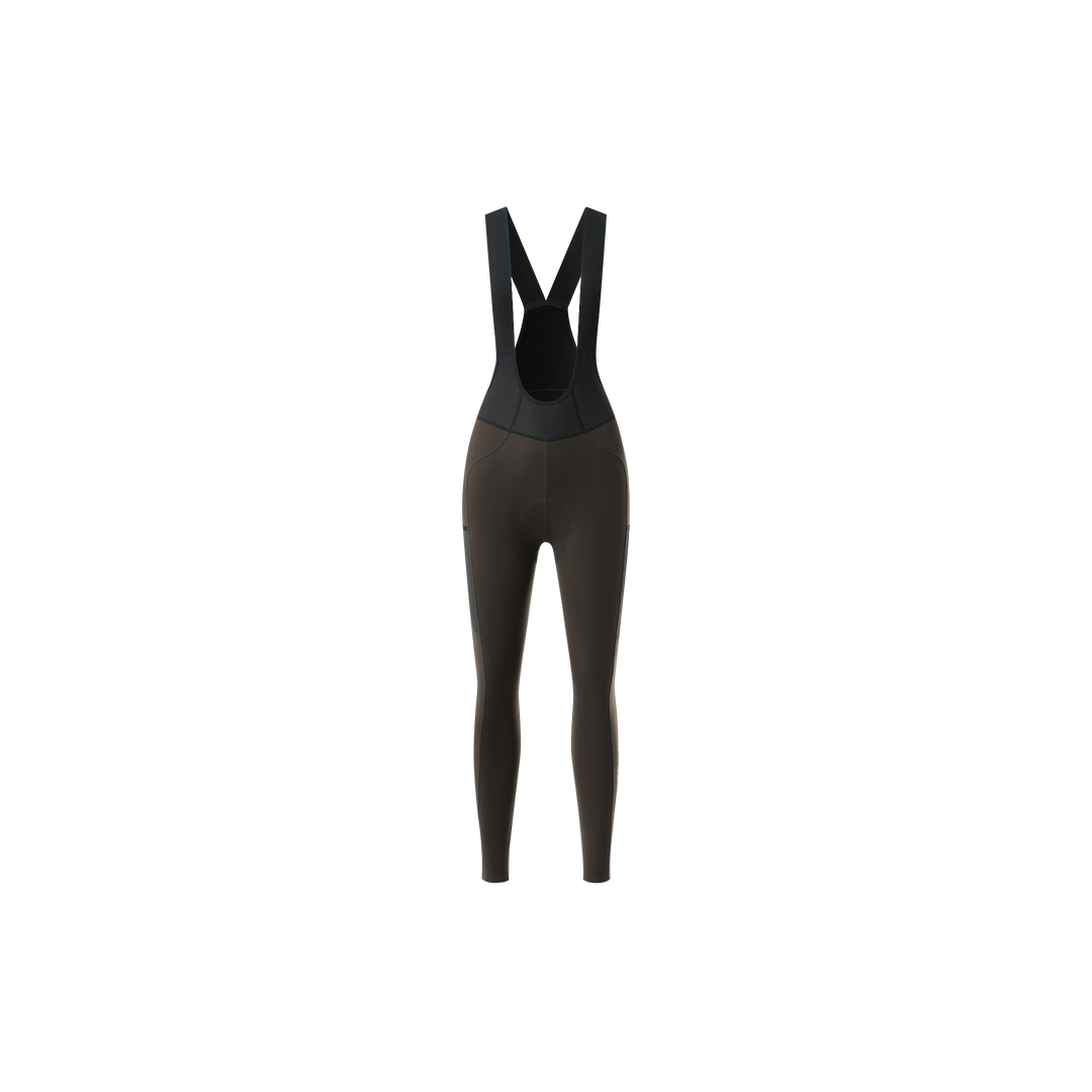 Y Back Thermal Brushed Bib Tights for winter cycling with thermal insulation and high visibility safety features