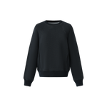 black Essentials Cotton Crewneck sweatshirt with relaxed fit and crew neck design