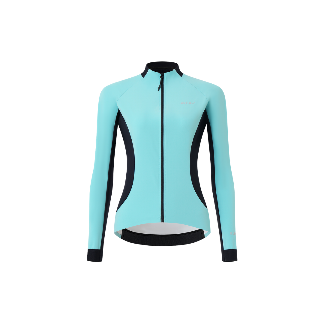 3L Core Rain Jacket women's light blue windproof splash-resistant cycling jacket for cool weather