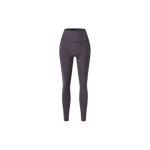 Thermal brushed bib-free tights in dark color with high-stretch, DWR-treated fabric for winter cycling.