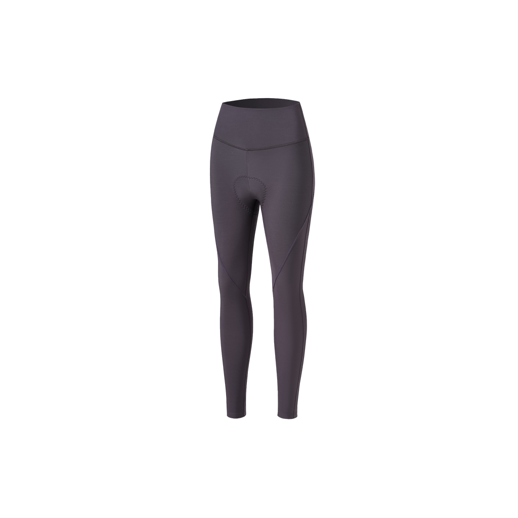 Thermal brushed bib-free tights in dark gray with DWR-treated fabric and high-stretch for winter cycling.