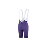 Elevation Tour High-Compression Cycling Bib Shorts in purple, studio flat lay product shot side view