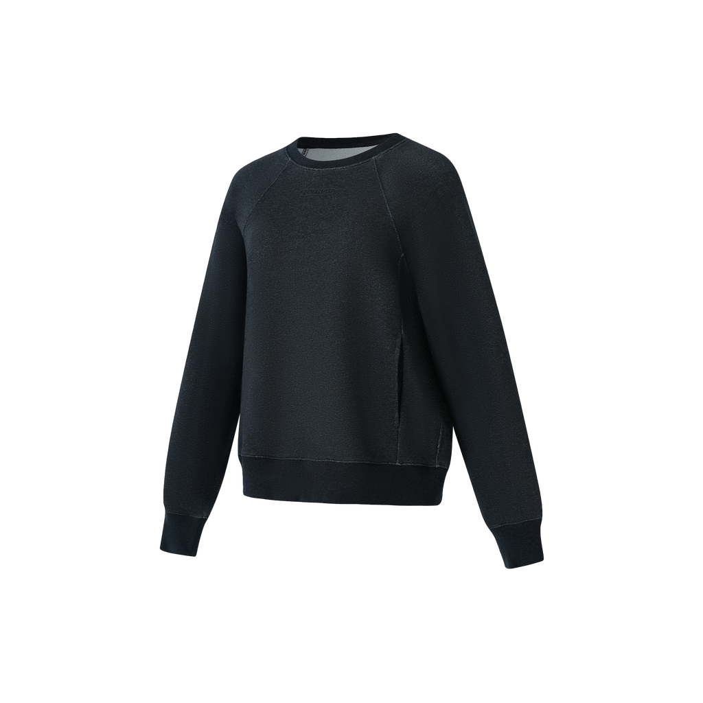 Essentials Cotton Crewneck black relaxed fit sweatshirt for comfort and freedom of movement