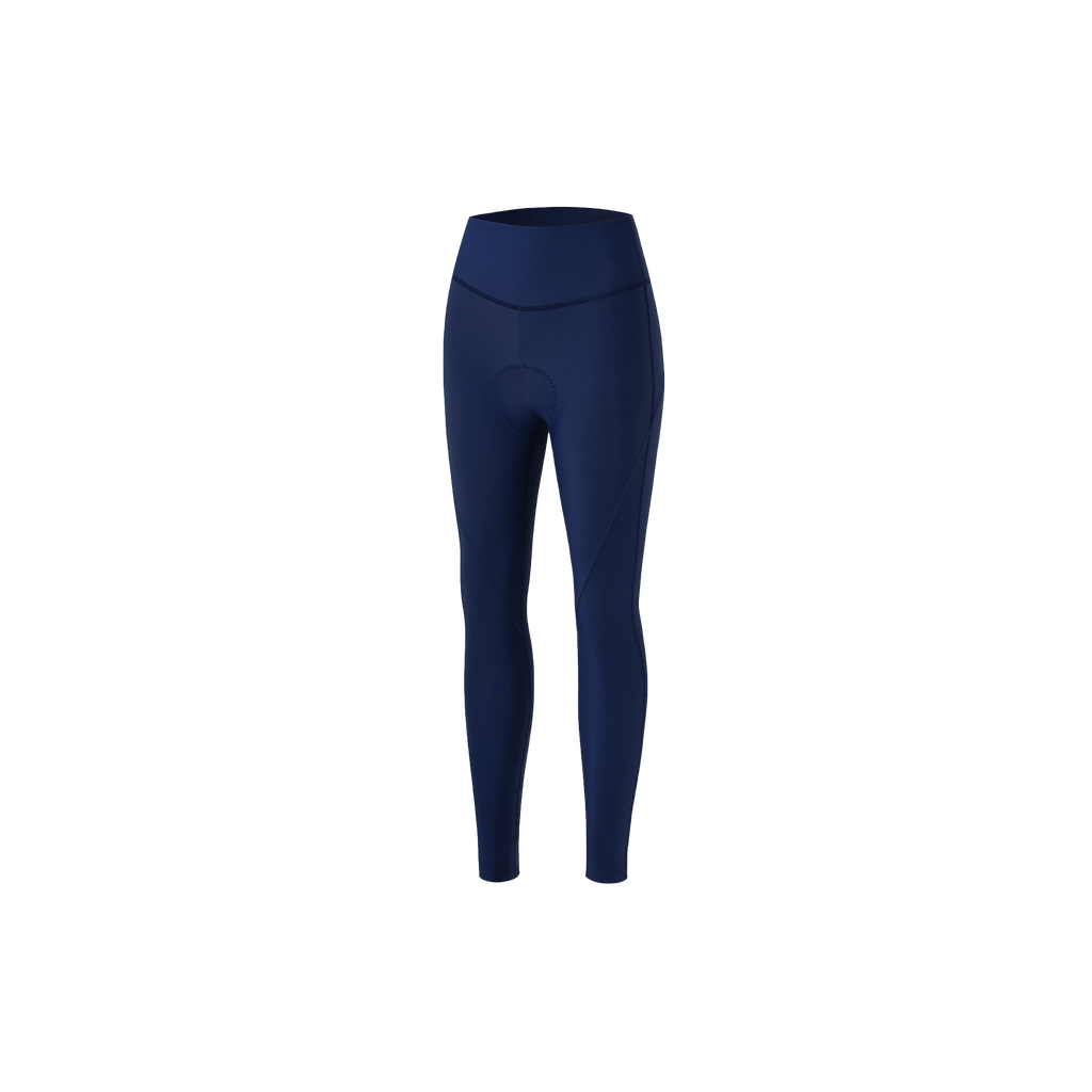 Thermal Brushed Bib-free Tights in navy, DWR-treated high-stretch fabric with reflective details for winter cycling.