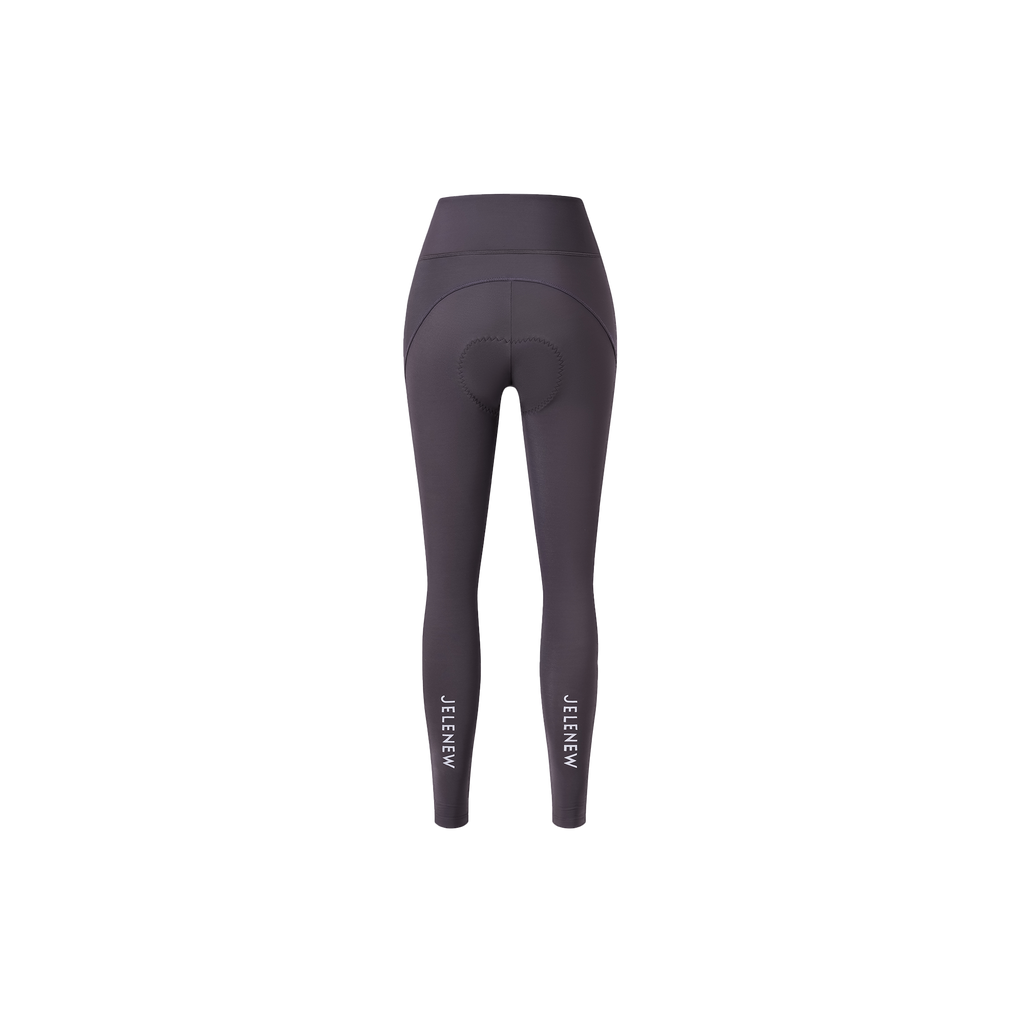 Thermal Brushed Bib-free Tights in dark color with reflective details and padded seat for winter cycling comfort