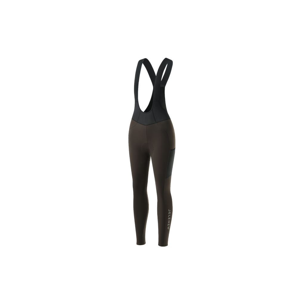 Y Back Thermal Brushed Bib Tights for winter cycling with thermal insulation and reflective details for low light safety