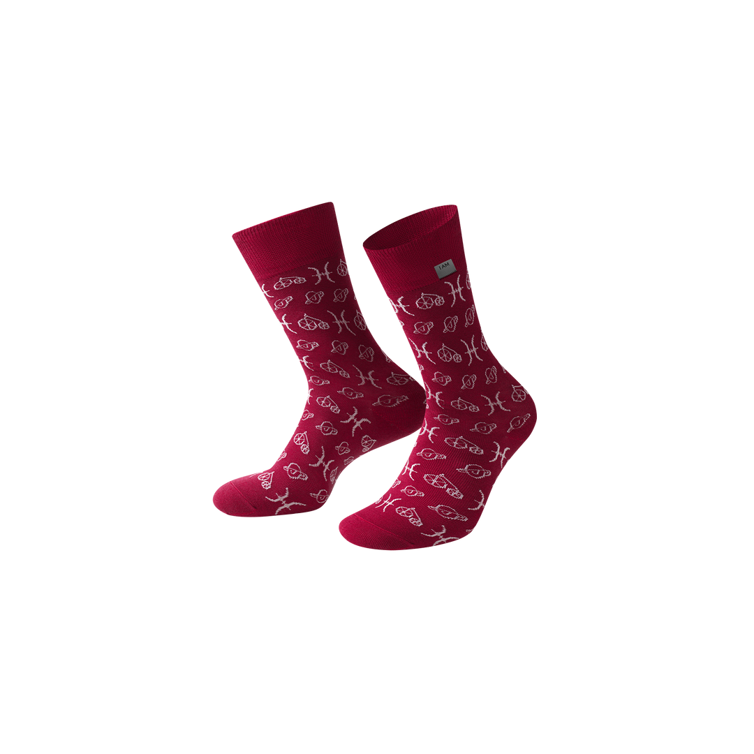Vintage Print Cotton Socks