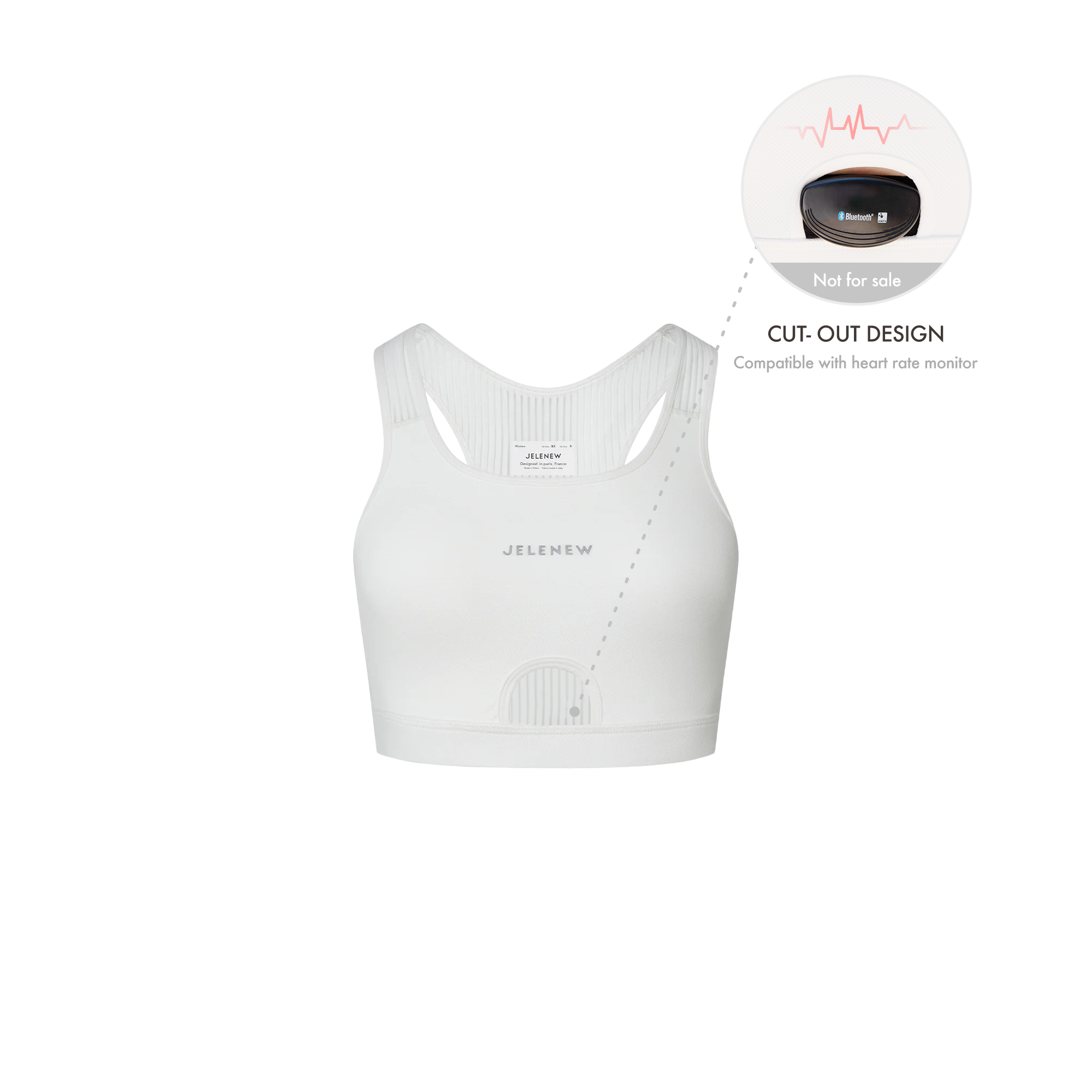 Jelenew Sports Bra with Heart Rate Monitor Holder Cycling Bras Heart Rate Bra for Cycling