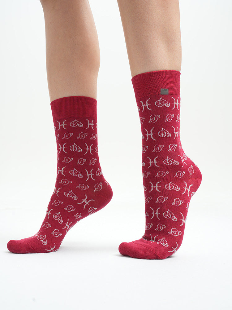 red cycling socks