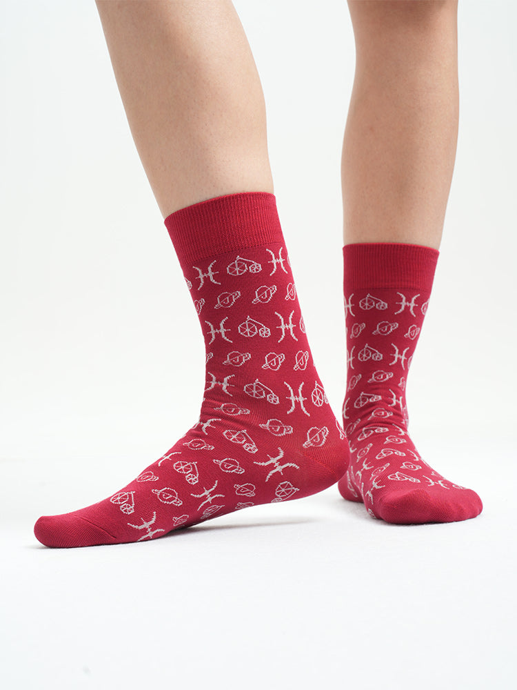 red cycling socks