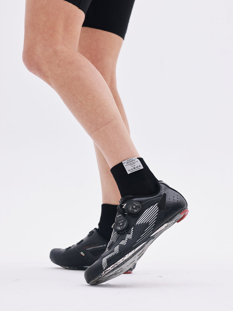 black cycling socks